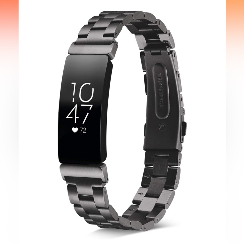 fitbit Metal Link Replacement Band in Gunmetal Black